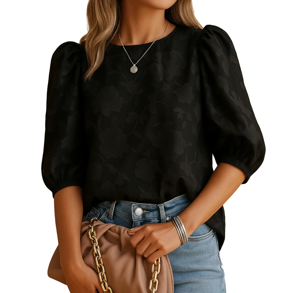 floral blouse styled in multiple outfit