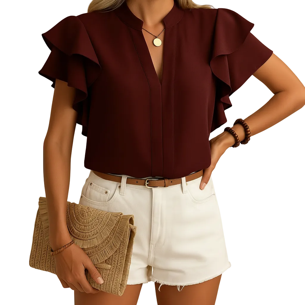 sleeveless blouse styled for office outfit