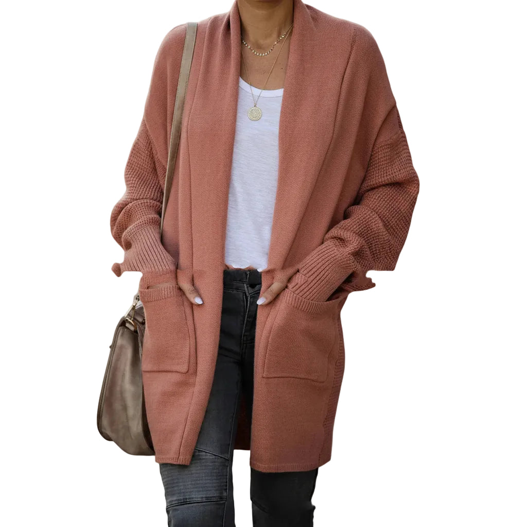Women's Bat Sleeve Thick Knit Cardigan Sweater Coat