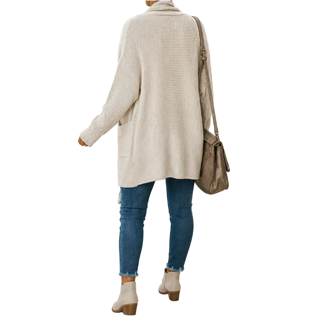 Women's Bat Sleeve Thick Knit Cardigan Sweater Coat
